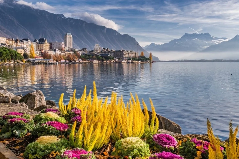 Montreux VIP transport – private Swiss chauffeur with premium limousine by Lake Geneva near Freddie Mercury statue