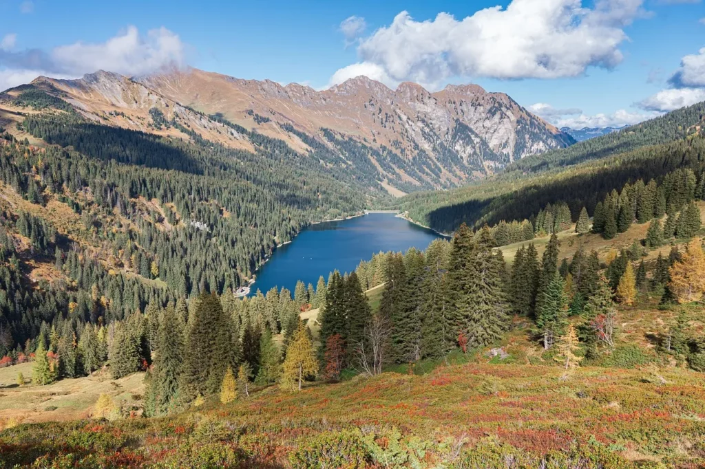 Arnensee lake in Switzerland during shoulder season