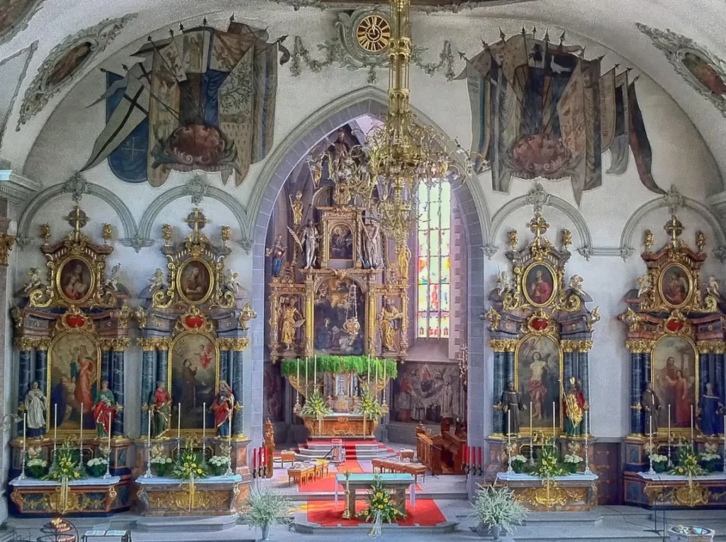 St. Mauritius Church in Appenzell seen from the historic old town