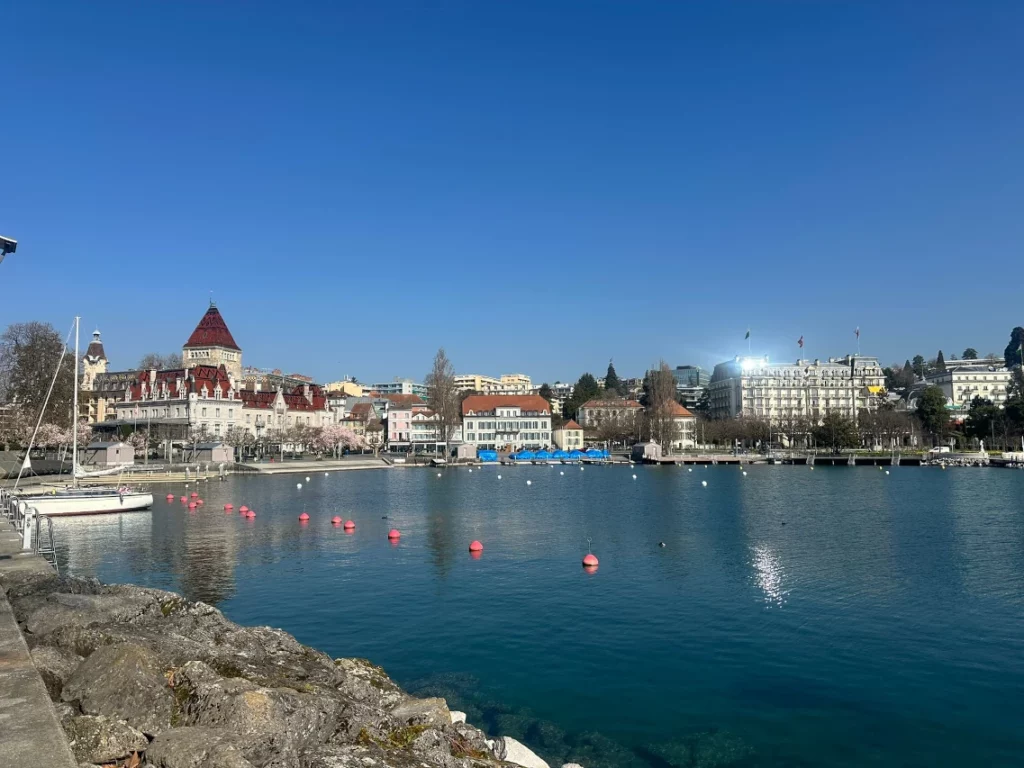 Lausanne private chauffeur view over Lake Geneva in Switzerland