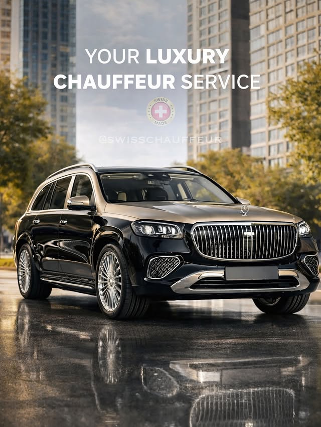 Maybach chauffeur service in Switzerland with luxury SUV and private chauffeur